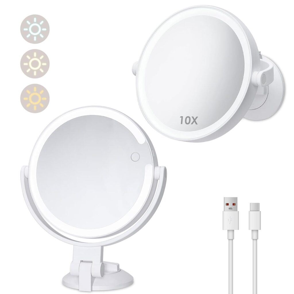 Magnifying Shower Mirror with Lights